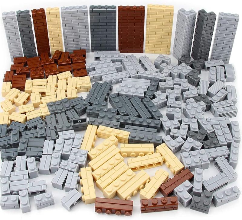 Photo 1 of Feleph 260 Pieces Masonry Profile Bricks Set Multicolor Building Blocks for Wall MOC Parts and Pieces Diverse Bulk Toy Set Compatible with Major Brands Multicolored 2pack