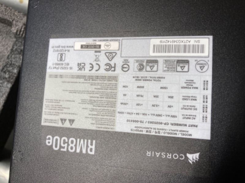 Photo 6 of Corsair RM850e (2023) Fully Modular Low-Noise ATX Power Supply - ATX 3.0 & PCIe 5.0 Compliant - 105°C-Rated Capacitors - 80 Plus Gold Efficiency - Modern Standby Support - Black Black 850 Watt RMe (2023) ATX 3.0 & PCIe 5.0