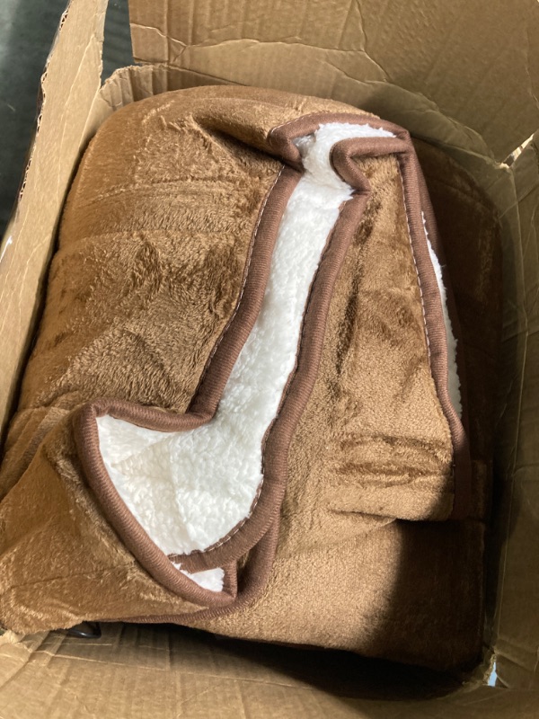 Photo 1 of 3-Layer Luxury Flannel Fleece Thick Bed Blanket Full Queen Size, Soft Plush Velvet Sherpa Blanket with 2 Pillow Shams Heavy Warm for Winter, Breathable n Washable, Brown Brown Queen 86"x86"