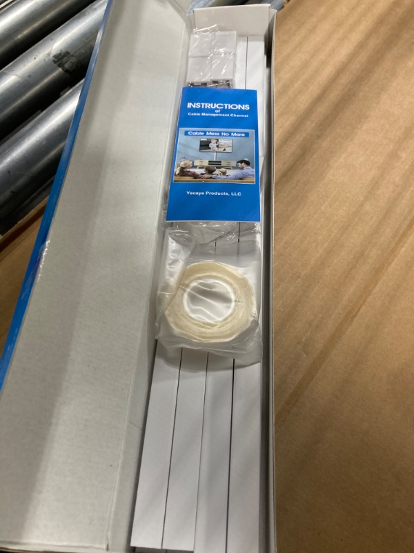 Photo 3 of 125in Cord Hider/Cover Wall - Yecaye One-Cord Channel Cable Concealer - Easy Install Cable Management System for Max 2 Small Wires, Cable Raceway Home Office, 8X L15.7in W0.59in H0.4in, White Small White