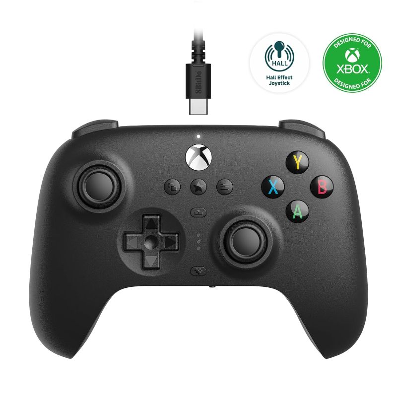 Photo 1 of 8Bitdo Ultimate Wired Controller for Xbox, Hall Effect Joystick Update, Compatible with Xbox Series X|S, Xbox One, Windows 10 & Windows 11 - Officially Licensed (Black)
