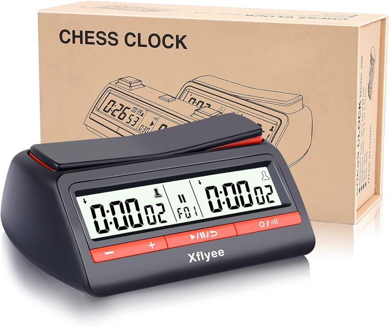 Photo 1 of 2023 New] Xflyee Chess Clock - Digital Chess Timer, Available for Portable Timer for Board Games and Chess with Bonus and Delayed Countdown Function Gifts