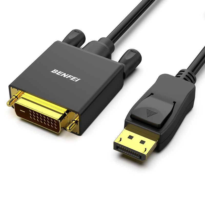 Photo 1 of BENFEI DisplayPort to DVI 6 Feet Cable, DisplayPort to DVI Adapter Male to Male Gold-Plated Cord Cable for Lenovo, Dell, HP and Other Brand