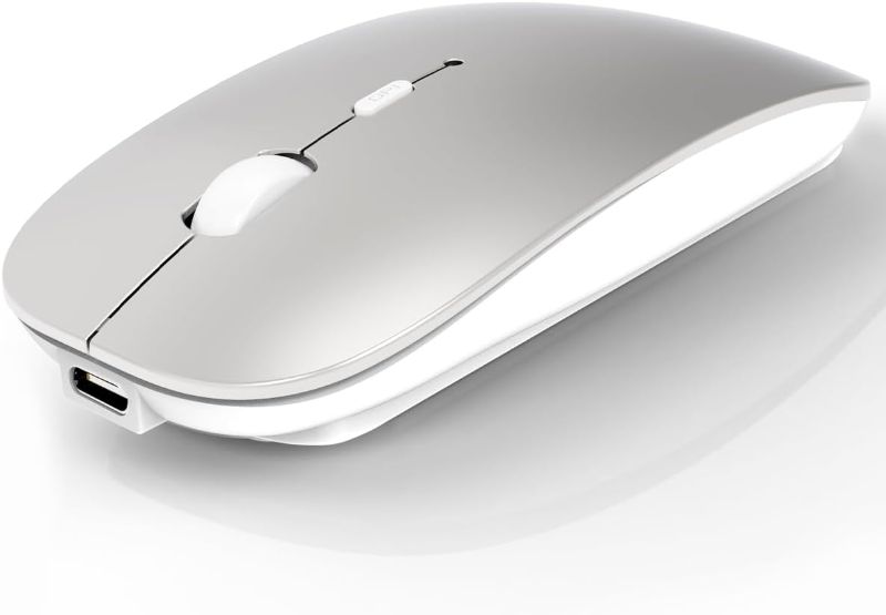 Photo 1 of Bluetooth Rechargeable Mouse for MacBook Pro, MacBook Air, Notebook, PC, Laptop - Silver