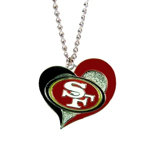 Photo 1 of CleanLapSports San Francisco 49ers NFL Swirl Heart Necklace