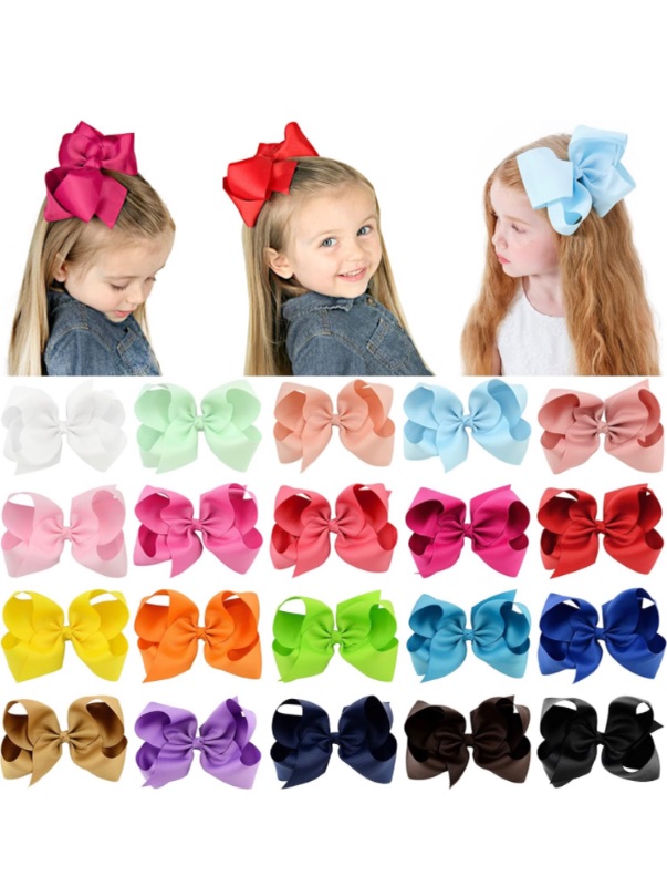 Photo 1 of 0PCS Big 6 Inch Hair Bows for Girls Grosgrain Ribbon Toddler Hair Accessories with Alligator Clips for Toddlers Baby Girls Kids Teens