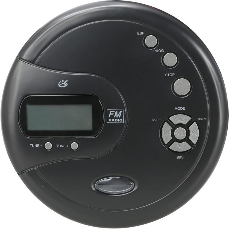 Photo 1 of GPX PC332B Portable CD Player with Anti-Skip Protection, FM Radio and Stereo Earbuds - Black
