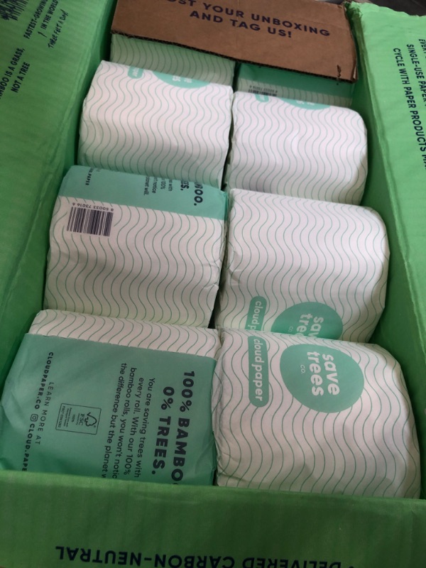 Photo 1 of Cloud Paper Bamboo Toilet Paper - 24 Rolls of Environmentally-Friendly Toilet Paper, 3-ply, 350 sheets per roll - Soft and Strong, FSC-Certified, Elementally Chlorine-Free, Plastic-Free, Vegan