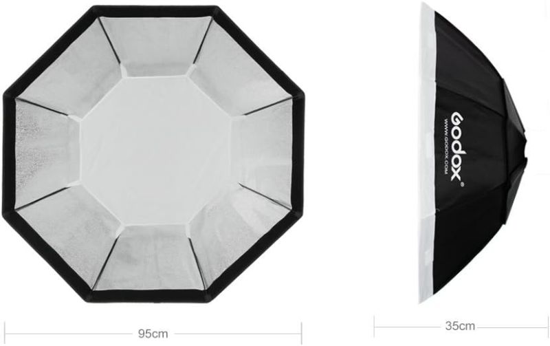 Photo 1 of Godox 95cm 37.5in Umbrella Octagon Portable Softbox, Reflection Softbox Compatible for Godox TT600 TT685C TT685N TT685S V860II-C V860II-N Flash Softbox S-Type (2PCS) (95cm/37in with Grid) 95cm / 37in with Grid x 2