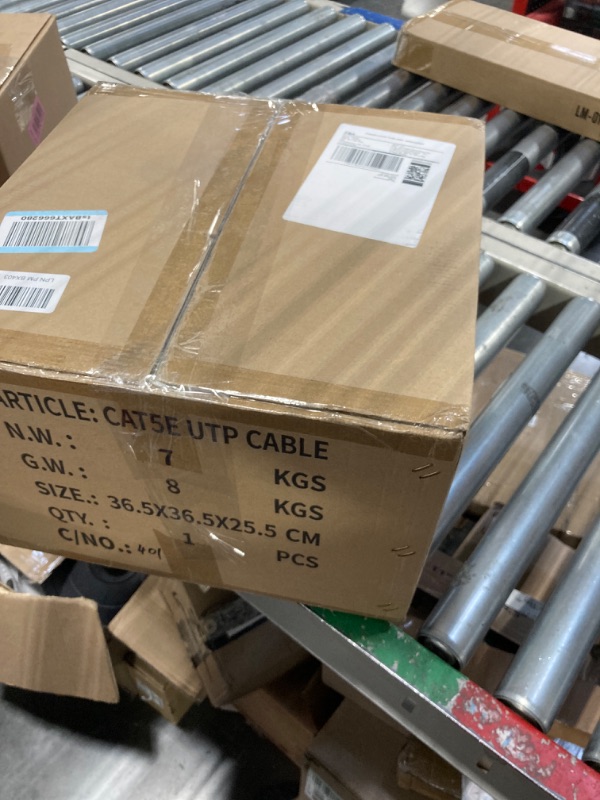 Photo 1 of Bulk Cat5e Cable 1000ft 24AWG Solid 4 Pair Cat5e Ethernet Cable, Unshielded Twisted Pair UTP 350MHz Internet Cable, Pull Box - Black 1000 ft Black