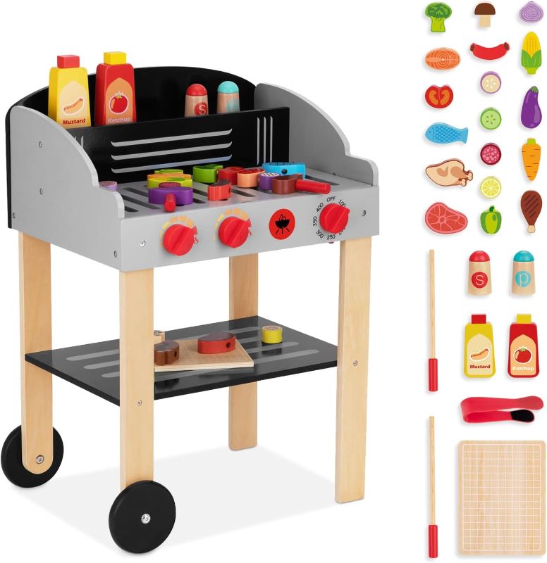 Photo 1 of ***FOR PARTS ONLY - ALL SALES ARE FINAL***
Wooden Play Barbecue Toy Grill, Kids Grill Playset with Play Food and Grilling Tools, Play Kitchen Accessories for Toddlers Boys Girls Age 3+