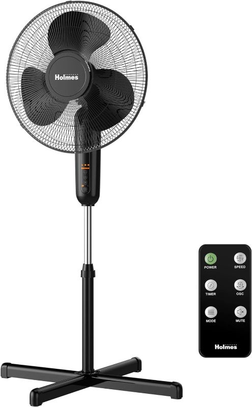 Photo 1 of *** NOT FUNCTIONAL**** SELLING AS PARTS*****
HOLMES 16" Digital Stand Fan, 80° Oscillation, 3 Speeds, 3 Modes, 7.5 Hour Timer, Adjustable Height, 30° Adjustable Head Tilt, Ideal for Home, Bedroom or Office, Remote Control, Black