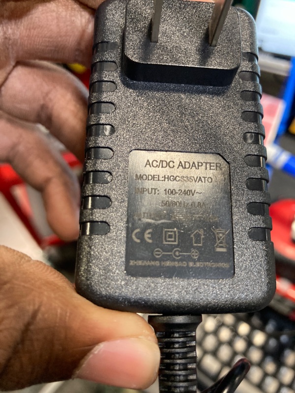 Photo 1 of AC/DC Adaptor Charger Compatible Replacement for HGCS35VATO 24V Massage Gun Wall DC Power Supply Cord Cable, 5 Feet, with LED Indicator