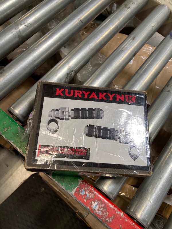 Photo 2 of Kuryakyn 8032 Motorcycle Foot Control Component: Small ISO Pegs with Mounts and Magnum Quick Clamps for 1-1/4" Engine Guards or Tubing, Chrome, 1 Pair