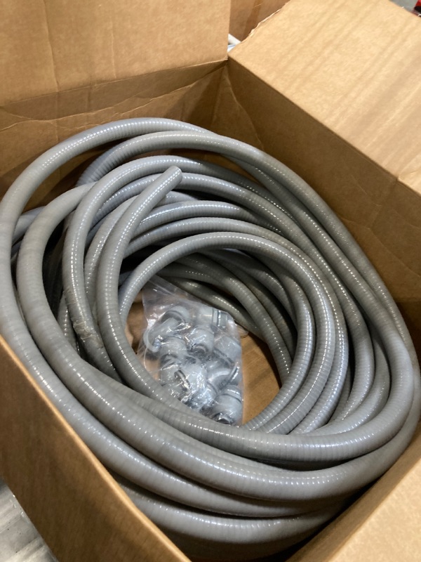 Photo 3 of 1inch 100ft Electrical Conduit Kit,with 5 Straight and 3 Angle Fittings Included,Flexible Non Metallic Liquid Tight Electrical Conduit(1" Dia, 100 Feet) 1IN,100FT