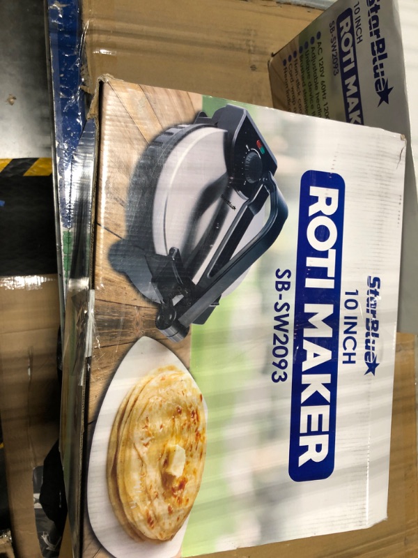 Photo 2 of 10inch Roti Maker by StarBlue with FREE Roti Warmer - The automatic Stainless Steel Non-Stick Electric machine to make Indian style Chapati, Tortilla, Roti AC 110V 50/60Hz 1200W SB-SW2093