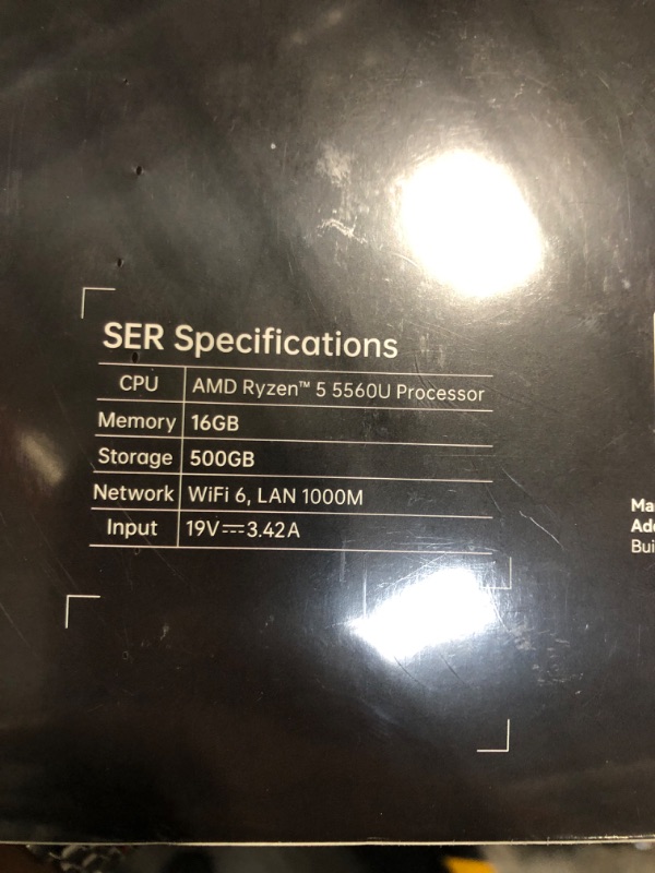 Photo 4 of Beelink AMD Ryzen5 5560U Processor (up to 4.0GHz) 6C/12T, SER5 Mini PC with 16GB DDR4 + 500GB NVMe SSD, Mini Computer with 4K@60Hz Triple Display, WiFi6, BT 5.2 Mini Desktop Computer for Daily Office