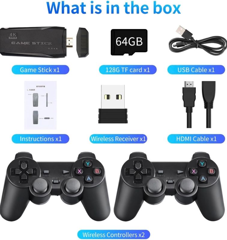 Photo 1 of **READ NOTES BEFORE PURCHASING ITEM** 
Retro Game Stick - Revisit Classic Game4K HDMI Output, and 2.4GHz Wireless Controller for TV Plug and Play | Become a Child Again - Girl and boy Gift