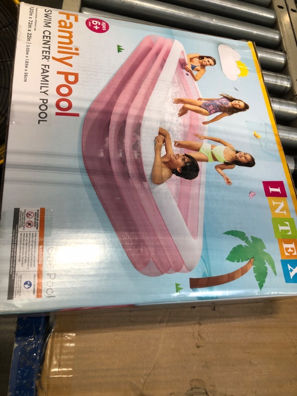 Photo 2 of INTEX 58487EP Swim Center Inflatable Family Pool: 277 Gallon Capacity – 120" x 72" x 22" – Pink