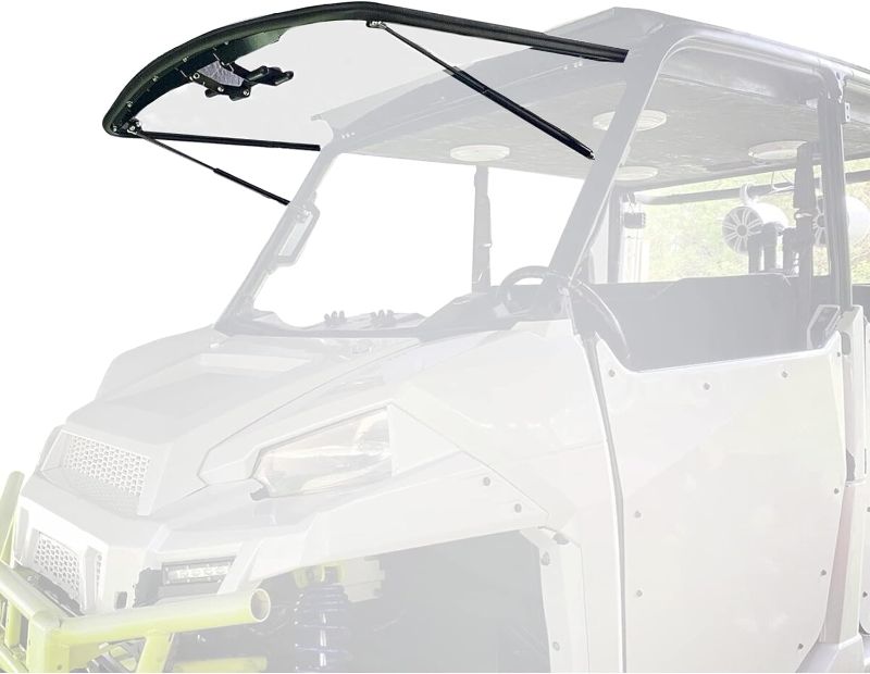 Photo 1 of 1/4" 3 in 1 Flip Windshield Scratch Resistant Clear Replacement for 2013+ Polaris Ranger XP 900,2014+ Polaris Ranger XP 900 Crew,Full, Half, or Vented Positions