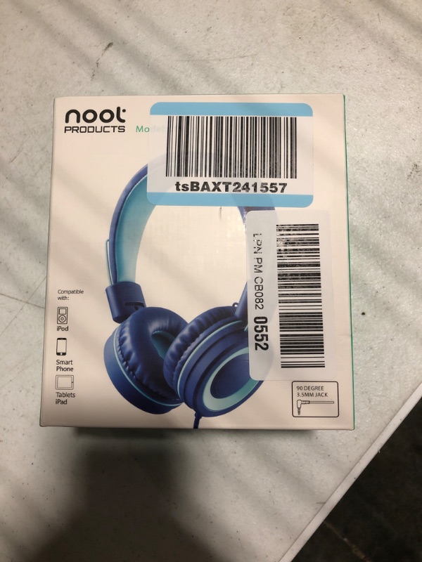 Photo 1 of Kids Headphones - noot products K11 Foldable Stereo Tangle-Free 3.5mm Jack Wired Cord On-Ear Headset for Children/Teens/Boys/Girls/Smartphones/School/Kindle/Airplane Travel/Plane/Tablet (Navy/Teal)