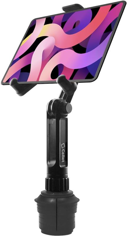Photo 1 of Cellet Cup Holder Tablet Mount, Tablet Car Cradle Holder Compatible for All iPad, Pro, Air, Mini Samsung Galaxy Tablet, Amazon Fire Microsoft Surface
