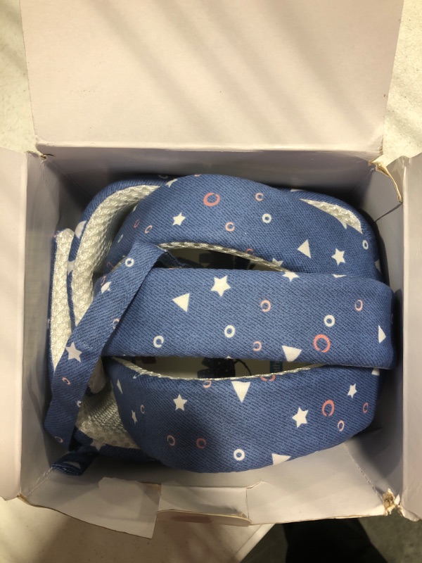 Photo 1 of Baby Helmet, Children Infant Toddler Adjustable Infant Helmet Learning to Walk Playing Baby Helmet for Crawling Walking (Starry Blue)