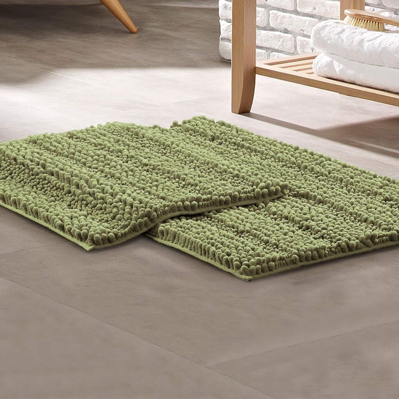 Photo 1 of  2-Pack Noodle Bath Mat with Non-Slip Backing, Sage