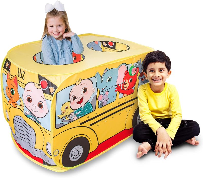 Photo 1 of Cocomelon Musical Yellow School Bus Pop Up Tent, Foldable, Imaginative Play, 3+