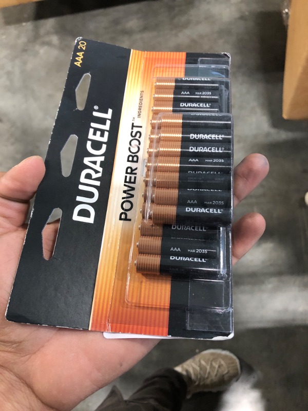 Photo 1 of Duracell Coppertop AAA Batteries with Power Boost Ingredients, 20 Count Pack Triple A Battery with Long-lasting Power, Alkaline AAA Battery for Household and Office Devices 20 Count (Pack of 1)