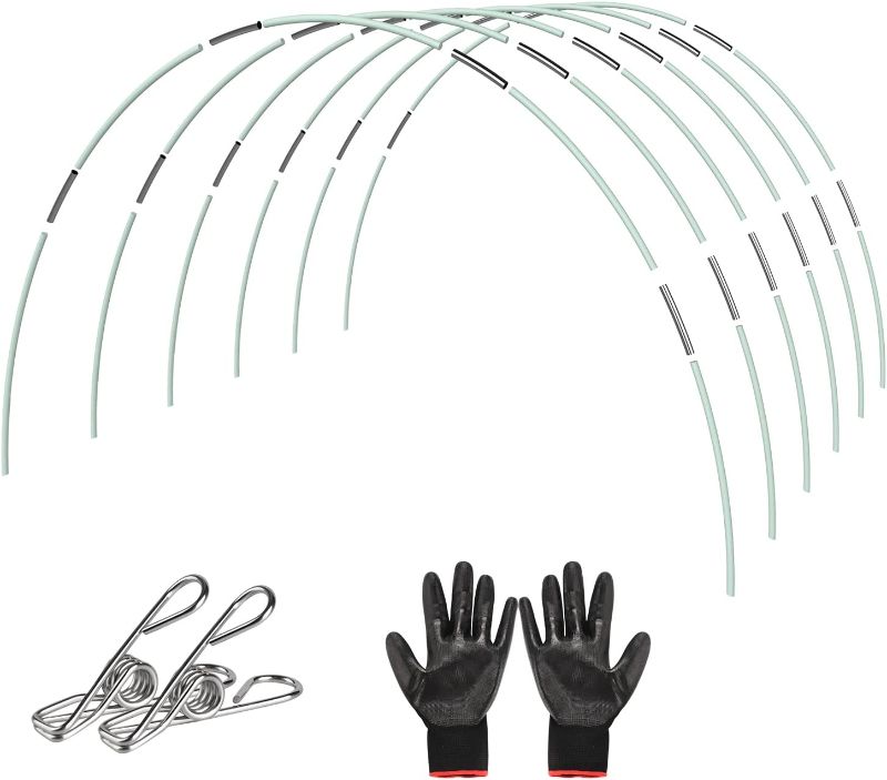 Photo 1 of Garden Hoops, 6 Sets of 7ft Long Garden Hoops for Raised Beds Hoop, Fiberglass Support Hoops Frame, 30pcs Garden Hoops for Row Cover
