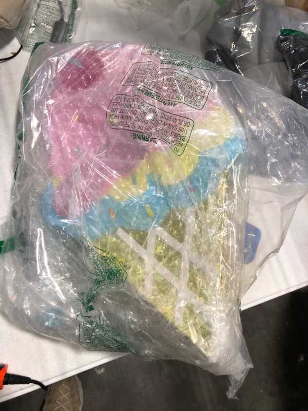 Photo 1 of 3D 19.7 Inch Pinatas for Birthday Party Colorful Pinata with Stick, Blindfold, Confetti for Kids Girls Boys Birthday Baby Shower Party Supplies (Ice Cream)