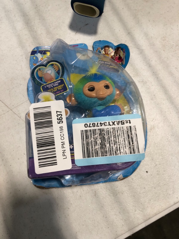 Photo 1 of Fingerlings 2023 NEW Interactive Baby Monkey Reacts to Touch – 70+ Sounds & Reactions – Leo (Blue)