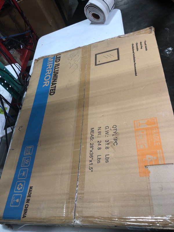 Photo 1 of IOWVOE LED Bathroom Mirror 36 x 28 Inch, 3 Colors Modern Lighted Vanity Mirror for Wall with Anti-Fog, Stepless Dimmable, Memory Function (Horizontal/Vertical) 3color Light 36 x 28