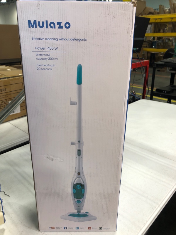 Photo 2 of 10-in-1 Steam Mop Triangle Collapses Mop With Detergent Chamber and Detachable Handheld Steam Cleaner, Multipurpose Adapter Accessories,Floor Steamer,2 Pads,1450W Fast and Powerful Steam,Model MU-LAZO