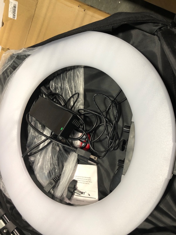 Photo 3 of EMART 18-inch Ring Light with Stand, 65W Big Adjustable 3200-5500K LED Ringlight with Ultra-wide Lighting Area for Camera Photography, YouTube Videos, Makeup, Kit: Phone Holder, Remote, Soft Tube, etc