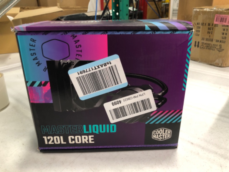 Photo 2 of Cooler Master MasterLiquid 120L Core 120mm Close-Loop AIO Liquid Cooler, White LED Pump, Gen S Coldplate Pump, 120mm PWM, CryoFuze 14W/mK, AMD Ryzen AM5/AM4, Intel LGA1700/1200 (MLW-D12M-A17PK-R1)