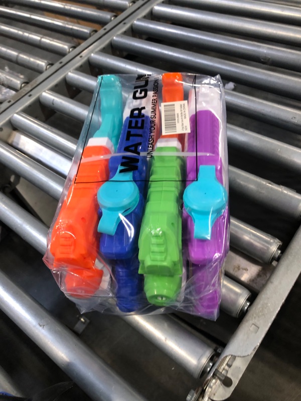 Photo 1 of 4 Pack Water Gun for Kids Adults - Super Squirt Guns Soaker with 400CC High Capacity 30FT Long Shooting Range - Summer Pool Toys Beach Gifts for Boy Girls (4Packs-A)