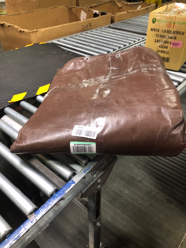 Photo 2 of 16' x 20' Super Heavy Duty 16 Mil Brown Poly Tarp Cover - Thick Waterproof, UV Resistant, Rip and Tear Proof Tarpaulin with Grommets and Reinforced Edges - by Xpose Safety