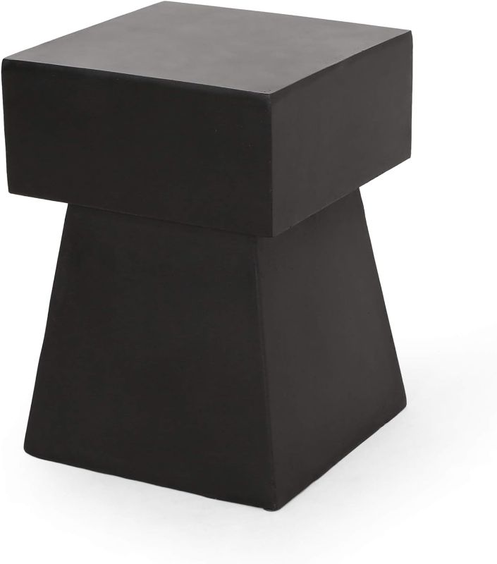 Photo 1 of Christopher Knight Home Jack Outdoor Modern Side Table, Matte Black
