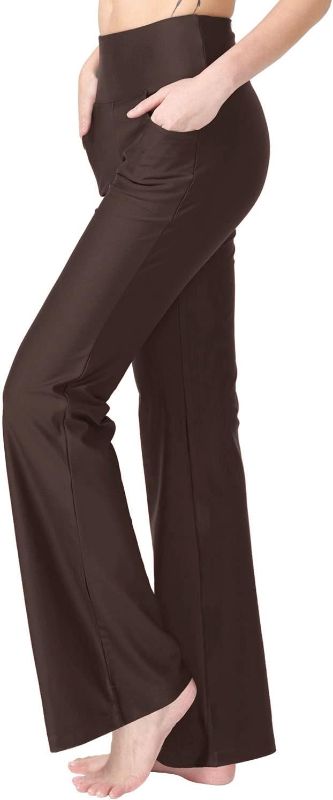 Photo 1 of Keolorn Women's Bootcut Yoga Pants with Pockets High Waist Bootleg Yoga Workout Pants for Women Small Brown