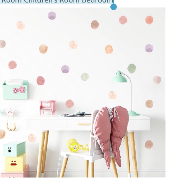 Photo 1 of 6 Sheets 72 Pcs Colorful Watercolor Polka Dot Wall Stickers,sacinora DIY Circle Rainbow Art Wall Decals Removable Vinyl for Kids Baby Nursery Closet Refrigerator Living Room Children's Room Bedroom