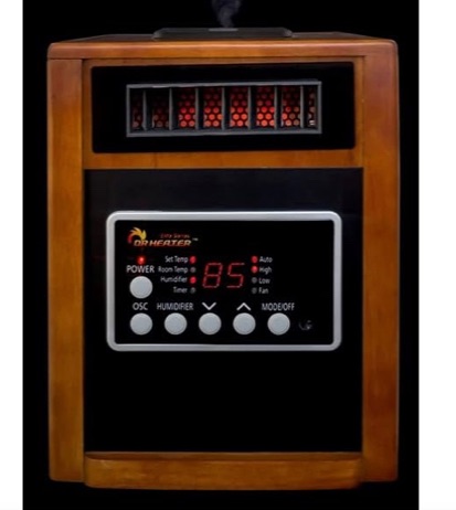 Photo 1 of Dr Infrared Heater DR-998, 1500W, Space Heater with Humidifier, Oscillation Fan & Remote Control (Cherry)