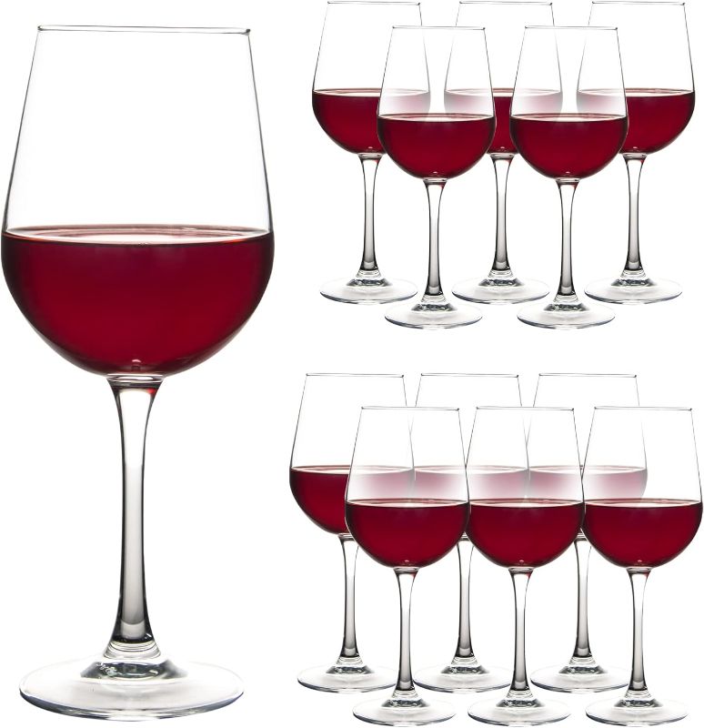 Photo 1 of 12 oz Fully Tempered Wine Glasses Set of 12, Classic Design, Durable and Scratch-resistant
