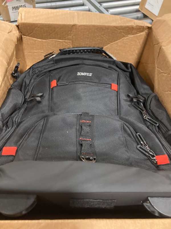 Photo 1 of  Travel Backpack, Extra Large 50L Laptop Backpacks for Men Women, Water Resistant College Backpacks Airline Approved Business Work Bag with USB Charging Port Fits 17 Inch Computer, Black