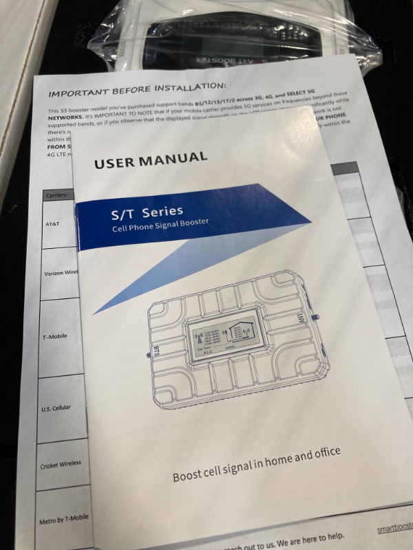 Photo 3 of Cell Phone Signal Booster,Cell Phone Booster for Home,Band 5/12/13/17/4/66, Up to 5,000 Sq ft, Boost 3G 4G 5G Voice & Data for All US Carriers, FCC Approved White Black