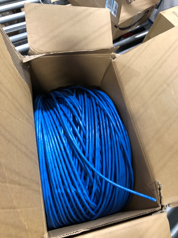 Photo 3 of CAT6 Plenum (CMP) Cable 1000FT | Network Analyzer Test Passed | 23AWG 4Pair, Solid 550MHz Network Cable 10Gigabit UTP, Available in Blue, White, Green, Gray, Black, Red & Yellow Color (Blue)