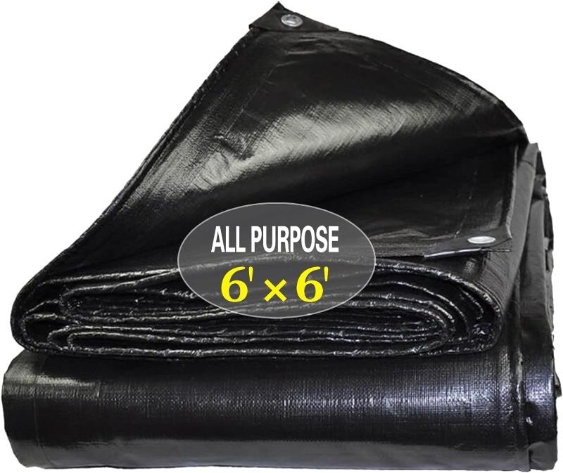 Photo 1 of  Heavy Duty Waterproof Trampoline  Multipurpose outdoor Cover Black for Emergency Rain,Patio Furniture,Roof,Camping,Car,Pool,10Mil Thickness
***USED*** 