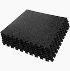 Photo 1 of 0.4 Inch Gym Flooring for Home Gym, 6 Tiles Gym Floor Mat with Heavy Duty Rubber Top, Interlocking Rubber Flooring Mats, 24" x 24" Workout Exercise Equipment Mats (24 sqft)