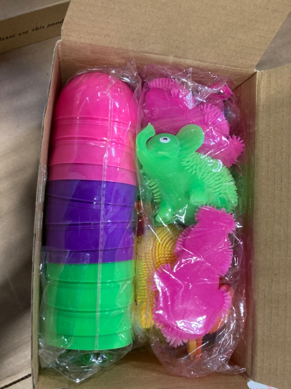 Photo 1 of AMENON 12 Pack Easter Toys for Kids, 3.4" Large Easter Eggs Filled Light Up Squeeze Balls Animals Toys, Glow in The Dark Sensory Stress Fidget Toys Toddlers Boys Girls Easter Basket Stuffers Eggs Hunt